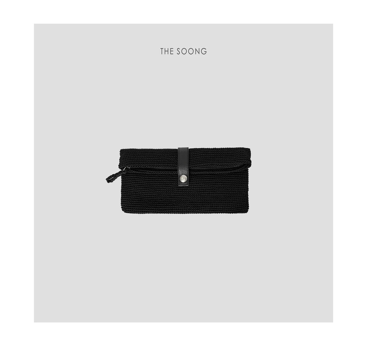 THESOONG/French Handmade Woven Leather Buckle Vintage Versatile Women's Clutch 7502