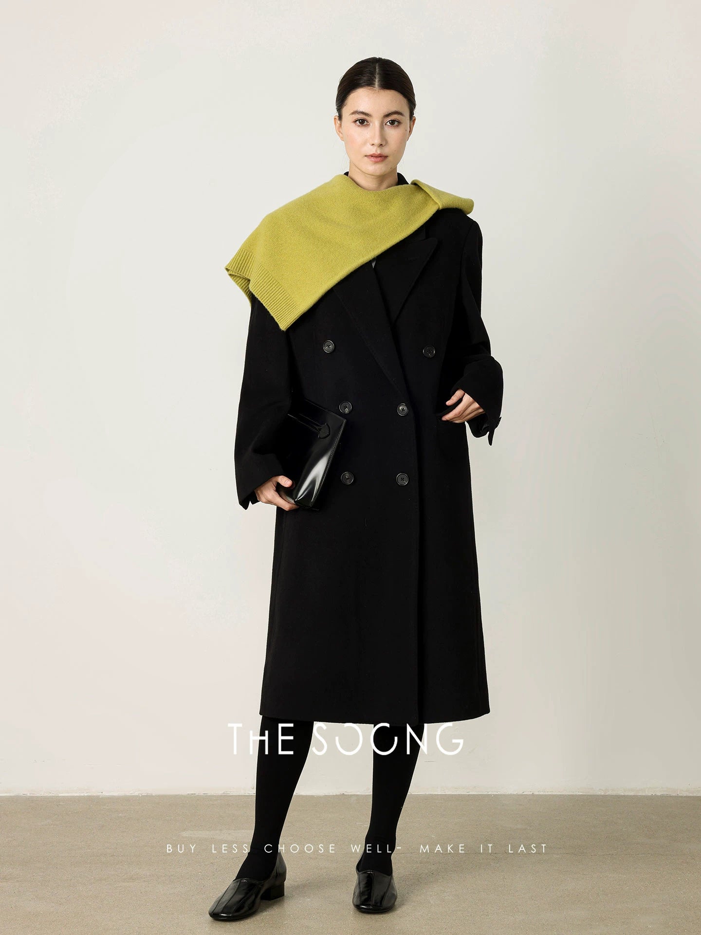 THESOONG/Autumn/Winter Classic Double-Breasted Cashmere Wool High-End Coat Jacket for Women 7281