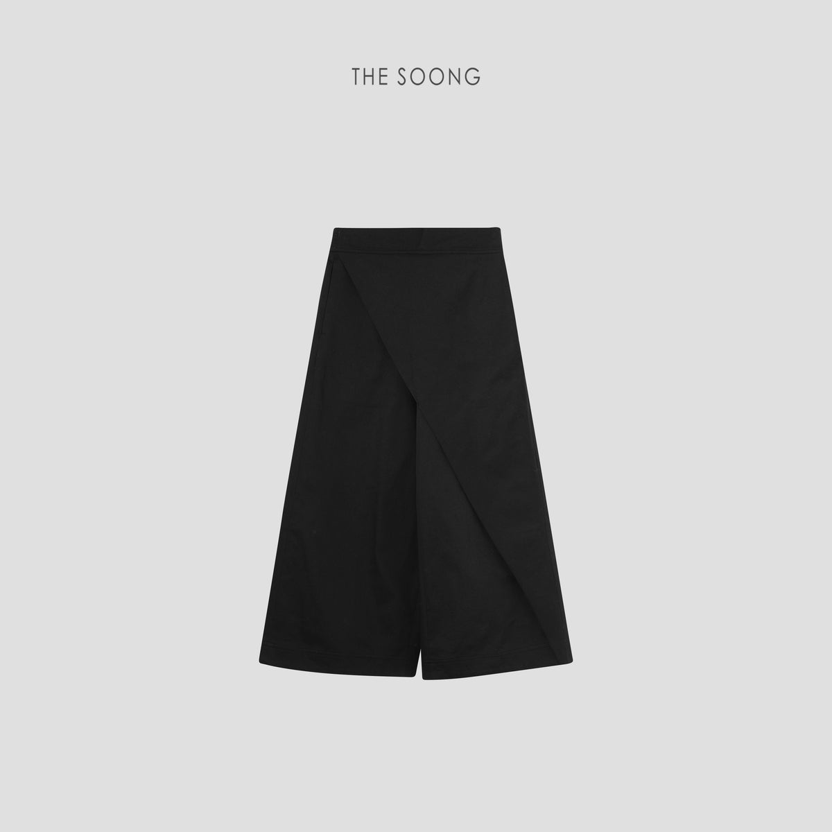 【Clearance 3】Yamamoto Pants Spring/Summer 100% cotton classic black irregular A-line cropped wide-leg pants 6478