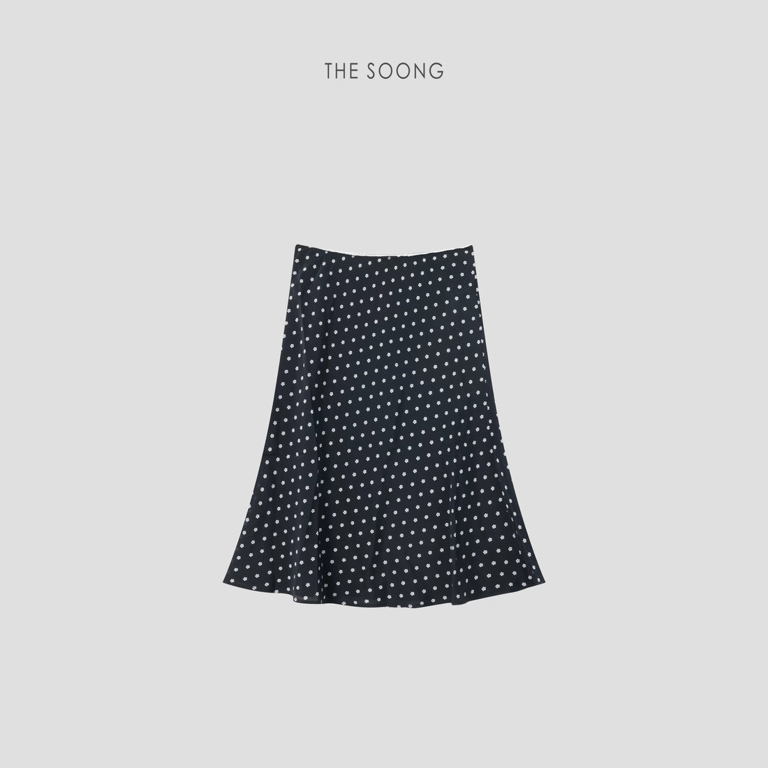 THESOONG/100% mulberry silk summer polka dot print 3D cut fishtail A-line skirt 9084