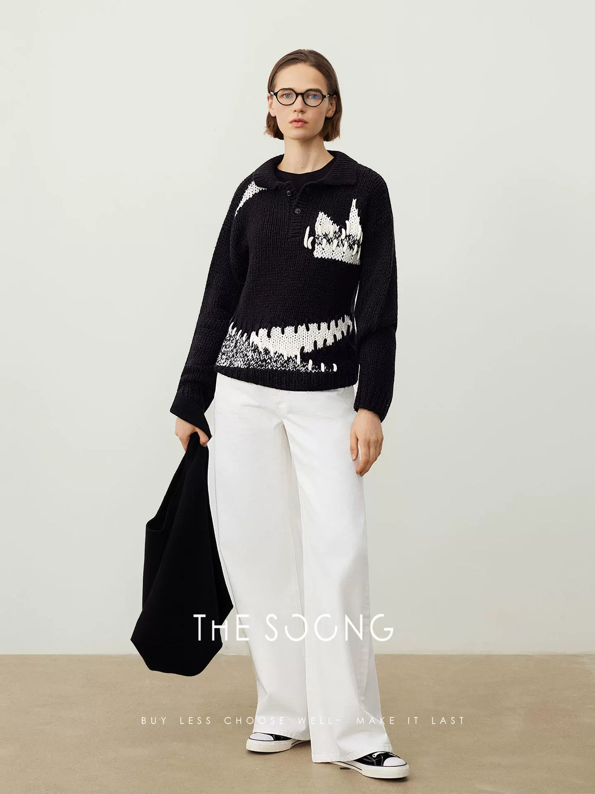 THESOONG/Sheep Wool POLO Collar Autumn/Winter Sweater Women Long Sleeve Pullover HBMY7211