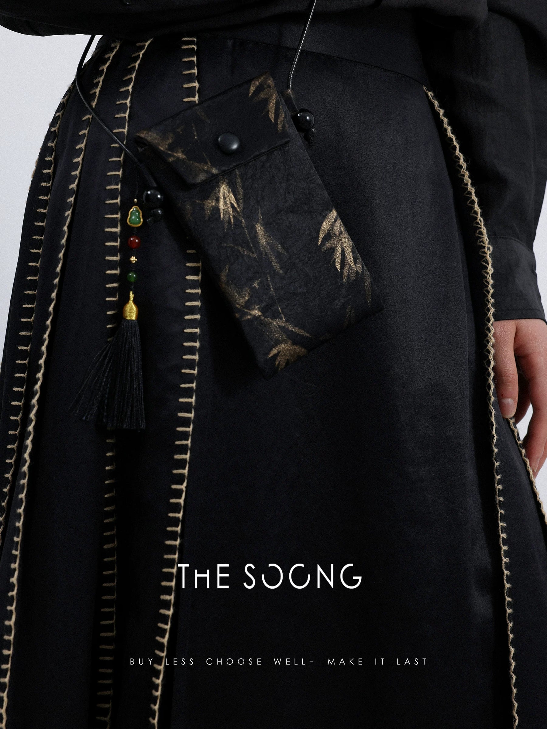 THESOONG/Heavy Satin Xiangyun Yarn 100% Mulberry Silk National Style New Chinese Ma-Mian Skirt for Petite Women