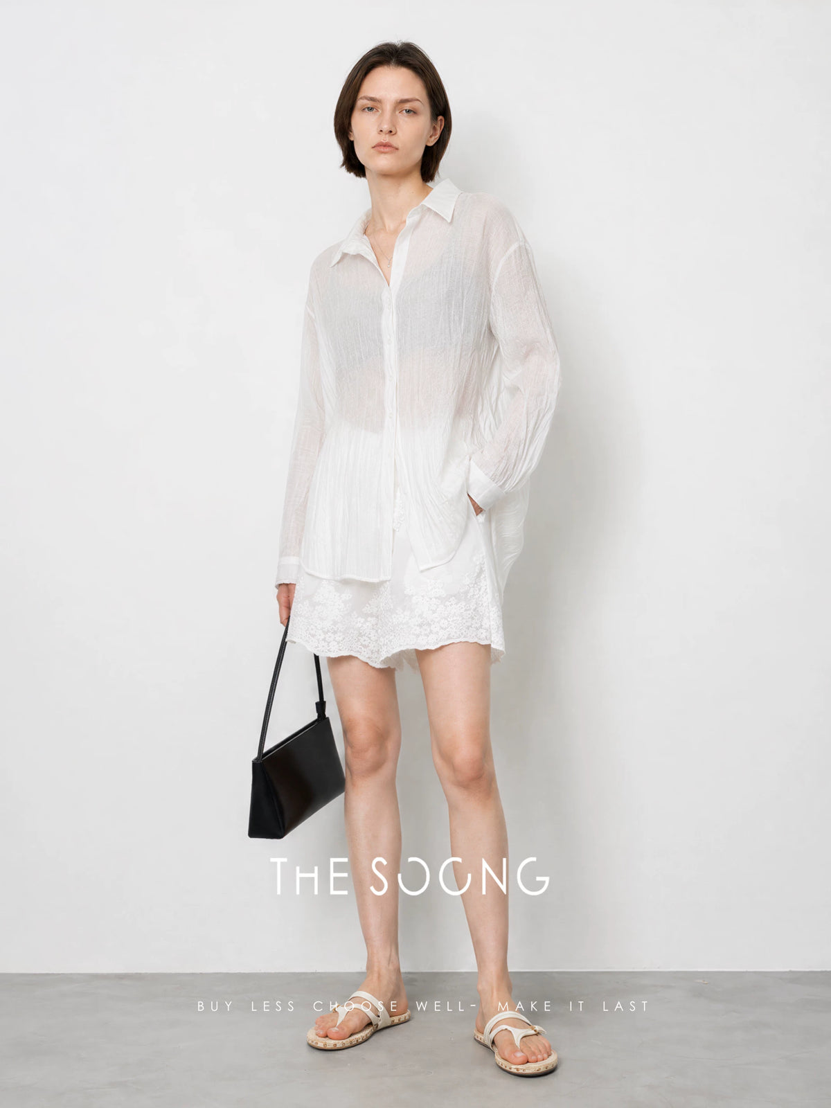 THESOONG/ Tencel Linen Summer Thin Design Wrinkle Texture Loose Cool-fit Women's Shirt 8728