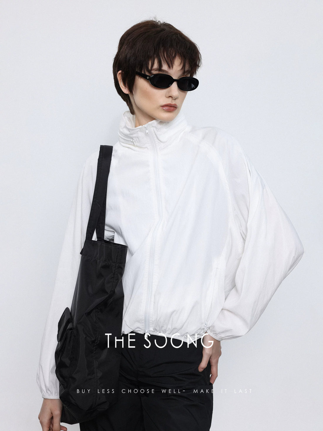THESOONG/breeze blowing, simple, lightweight, breathable thin Tencel sun-protective versatile zipper short jacket