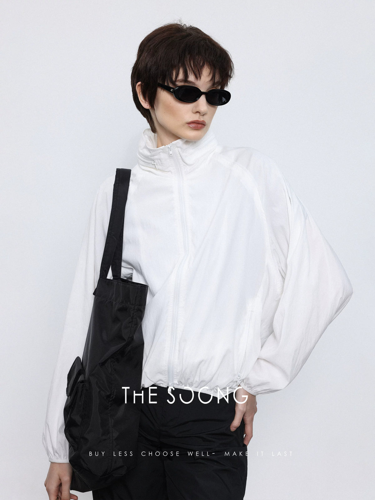 THESOONG/breeze blowing, simple, lightweight, breathable thin Tencel sun-protective versatile zipper short jacket