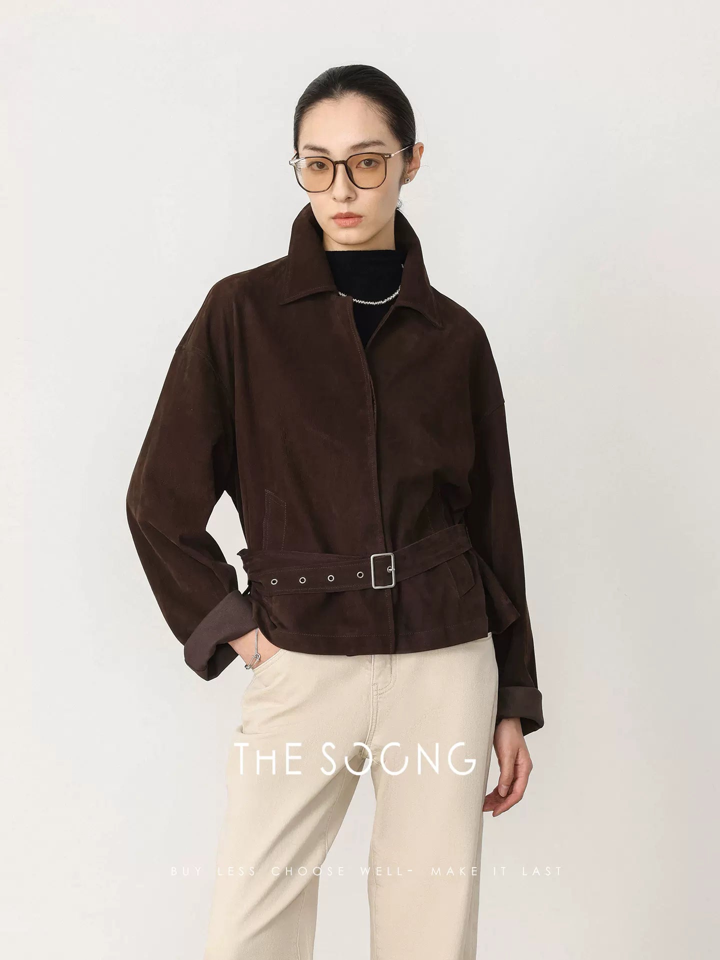 THESOONG/Spring New Arrival 100% Sheep Leather Genuine Leather Jacket Women's Slim Fit Coat HWPY8670