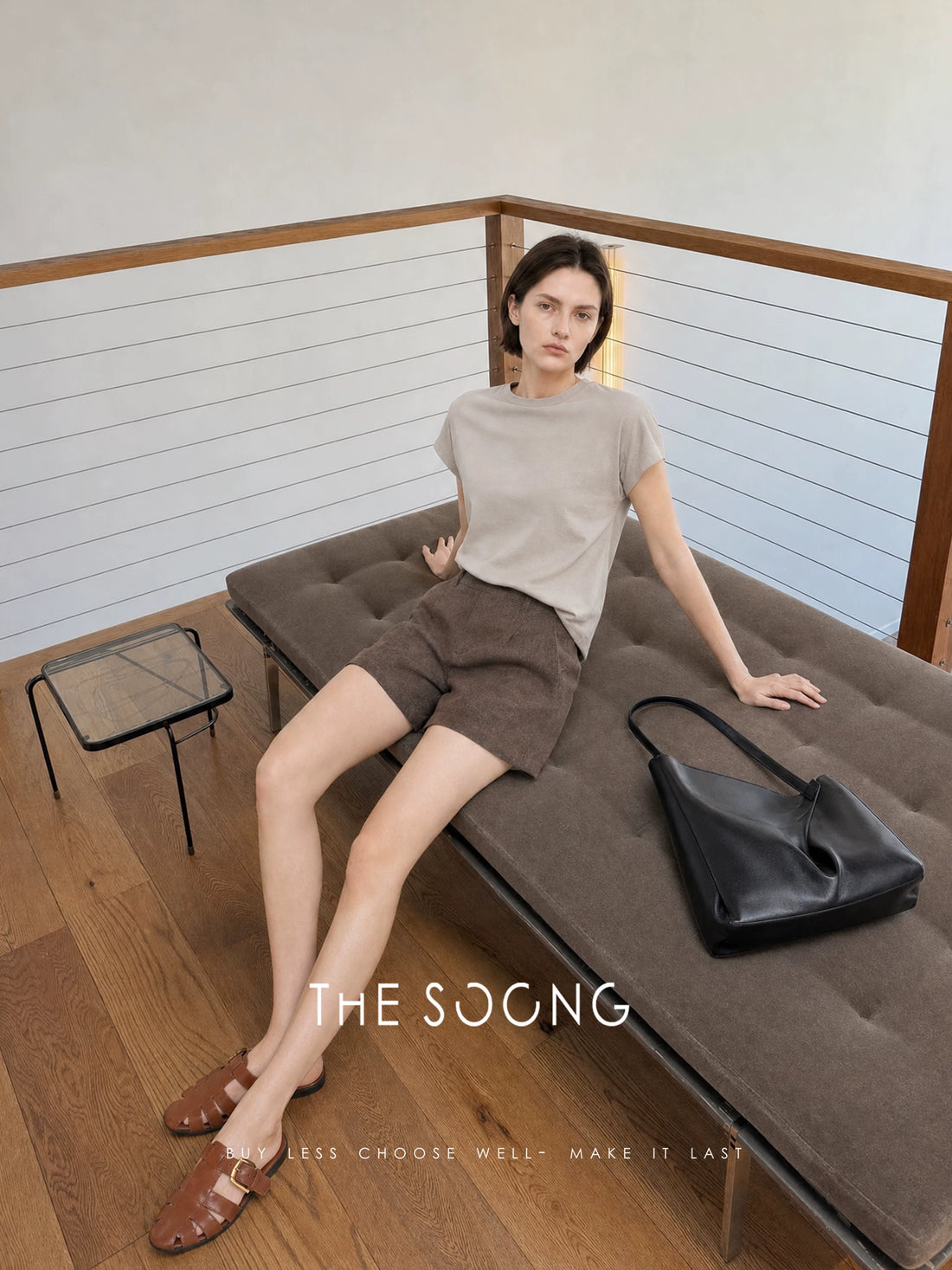 THESOONG/雨露麻棉混纺小飞袖T恤女夏季显瘦遮肉短袖上衣HWTX9324