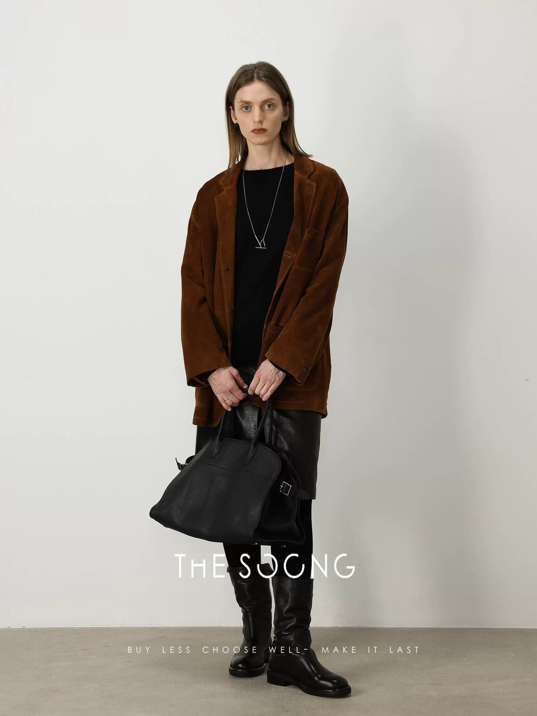THESOONG/土耳其进口头层羊皮反绒上衣削薄工艺擦色做旧西装外套