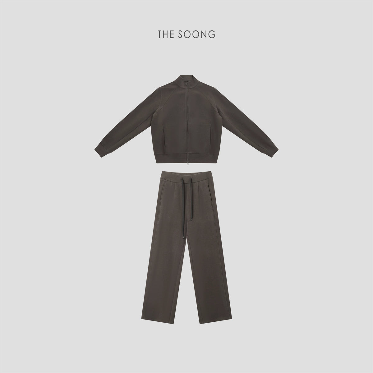 THESOONG/26th year early spring new sweatshirt set for women, sports casual stand-collar jacket and pants two-piece set