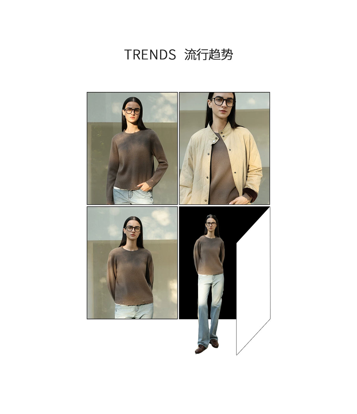 THESOONG / 350g 100% merino wool autumn-winter baseline wool sweater for women, casual round-neck sweater 7661