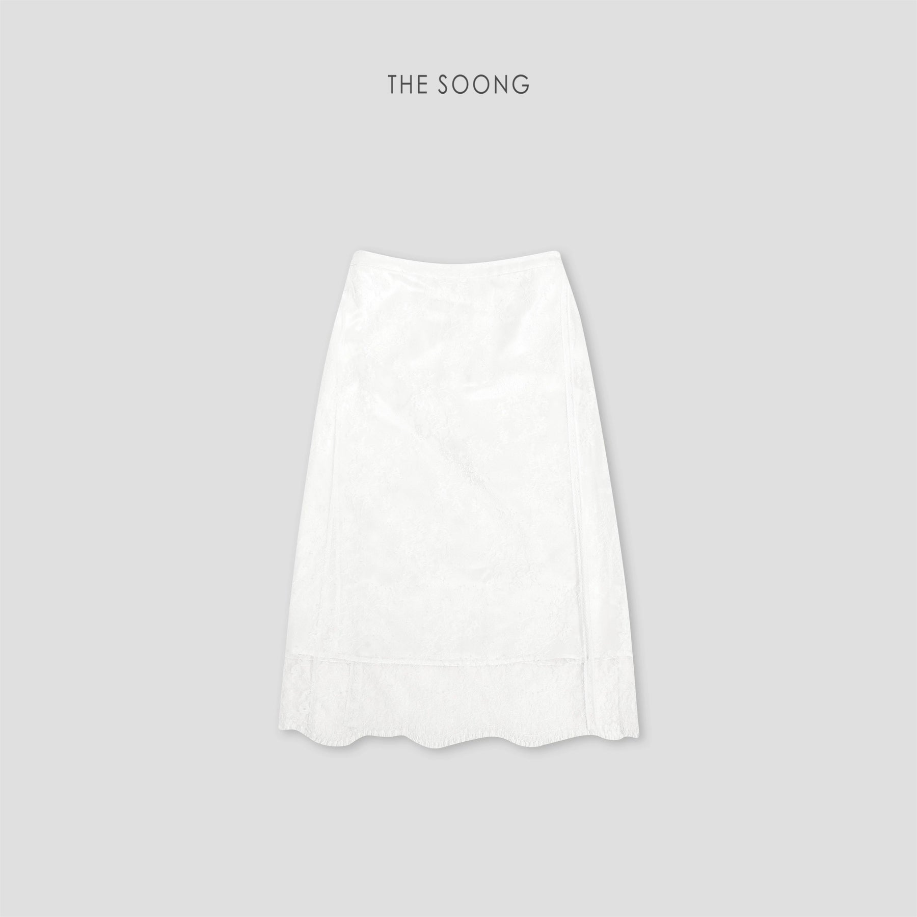 THESOONG/ Elegant white lace half skirt hip-gathering flattering versatile mid-length pencil skirt 8528