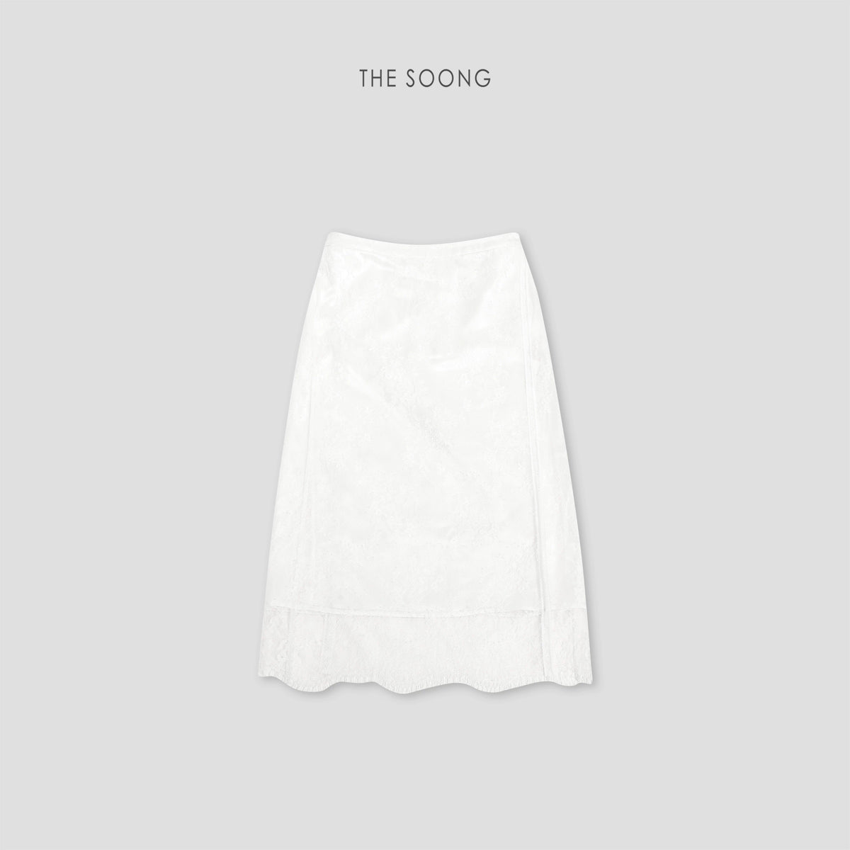 THESOONG/ Elegant white lace half skirt hip-gathering flattering versatile mid-length pencil skirt 8528
