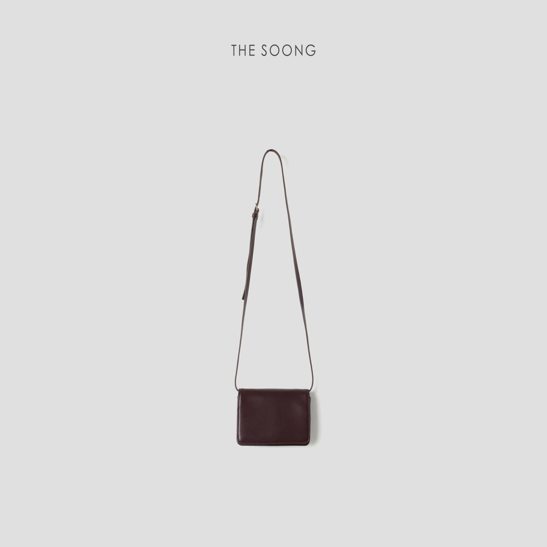 THESOONG / Small Square Bag "Selected Top Grain Leather Natural Texture Adjustable Leather Shoulder Bag for Women 7624