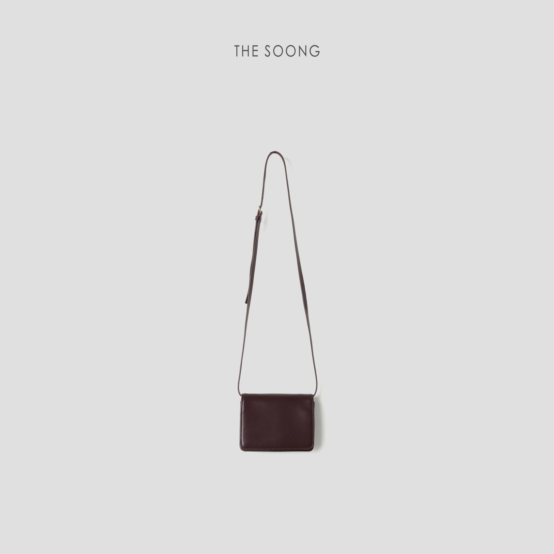 THESOONG / Small Square Bag "Selected Top Grain Leather Natural Texture Adjustable Leather Shoulder Bag for Women 7624