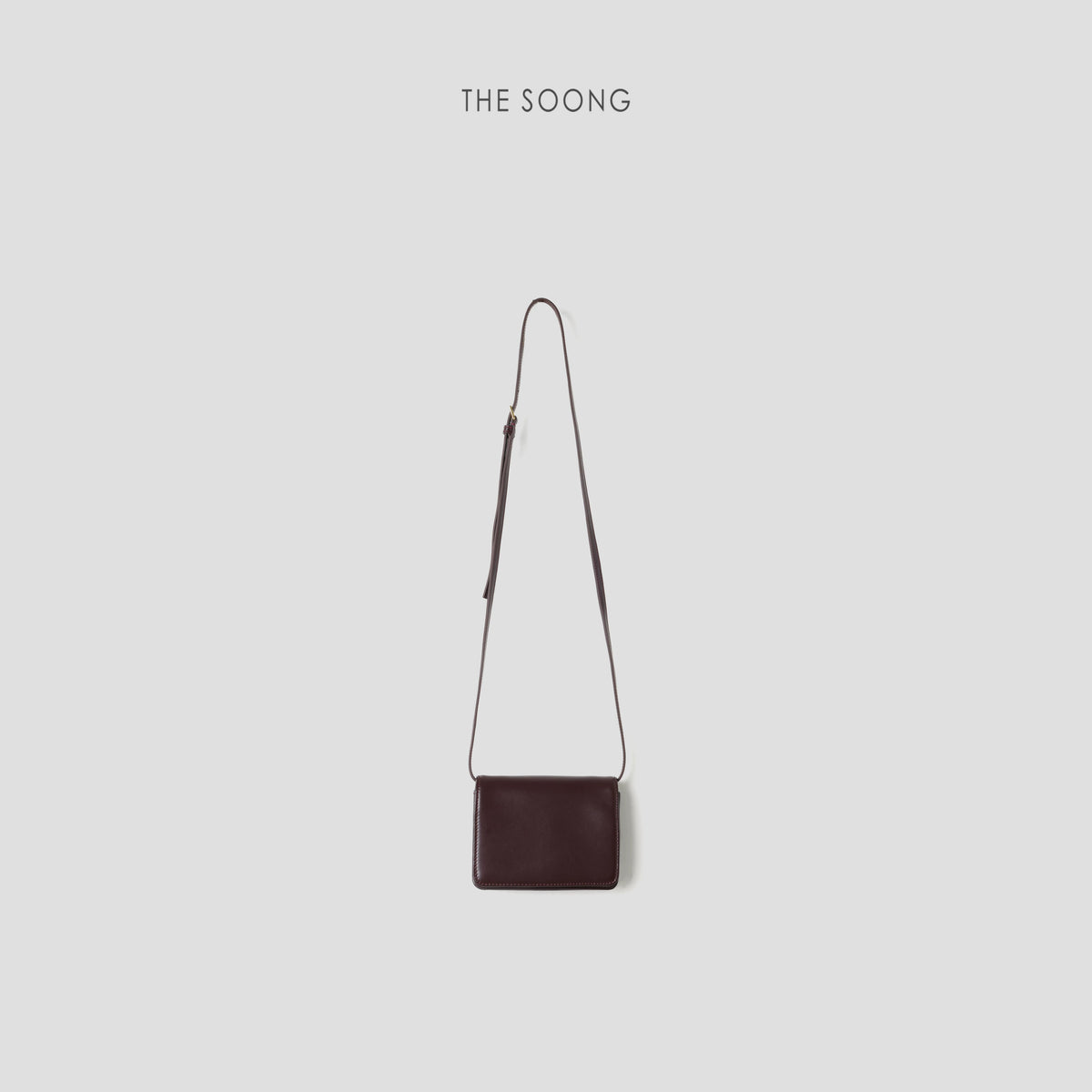 THESOONG / Small Square Bag "Selected Top Grain Leather Natural Texture Adjustable Leather Shoulder Bag for Women 7624