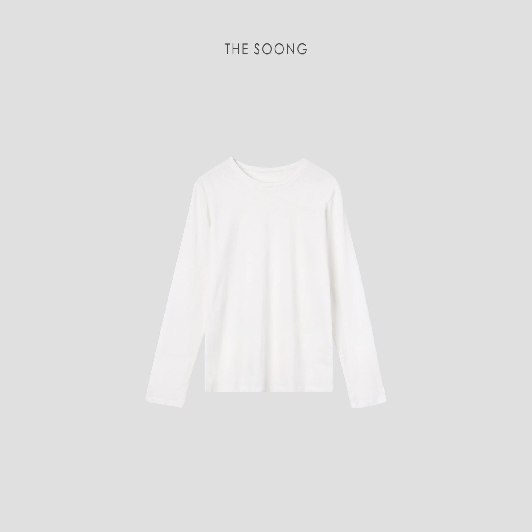 THESOONG/ Several pieces per person classic white basic skin-feel long-sleeve minimalistic crewneck T-shirt for women