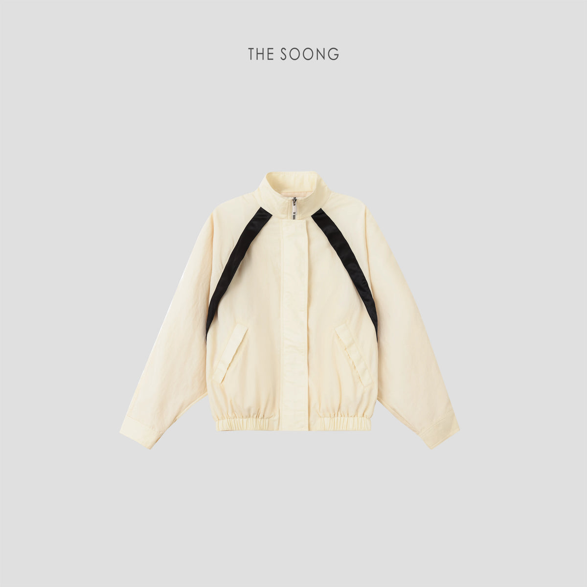 THESOONG/Neon Jacket Selected 100% Nylon Windproof Color-Block Stand Collar Short Jacket 8923
