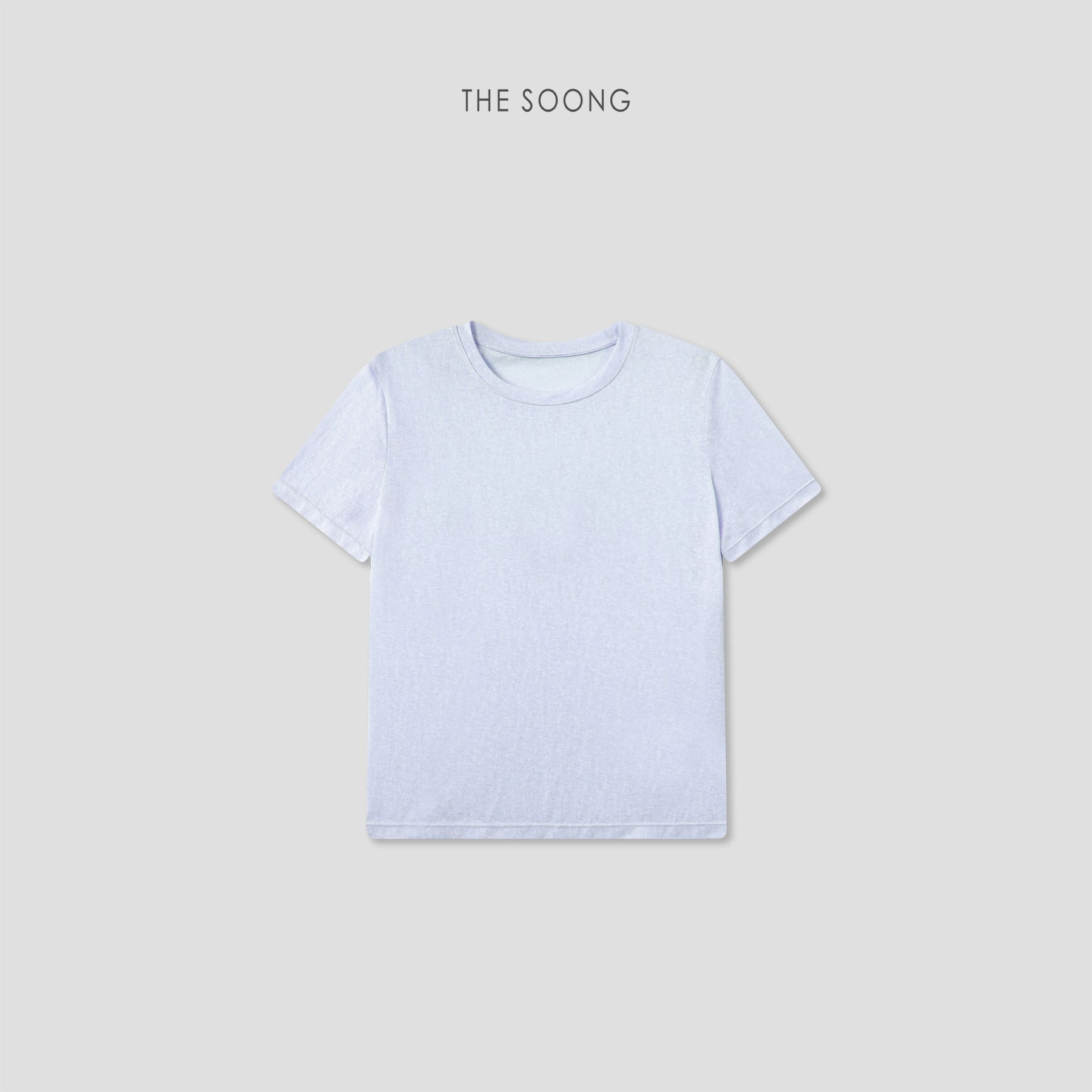THESOONG/"Ice-feel T" lyocell blended wrinkle-resistant silky skin-friendly crew neck short-sleeve T-shirt 9064