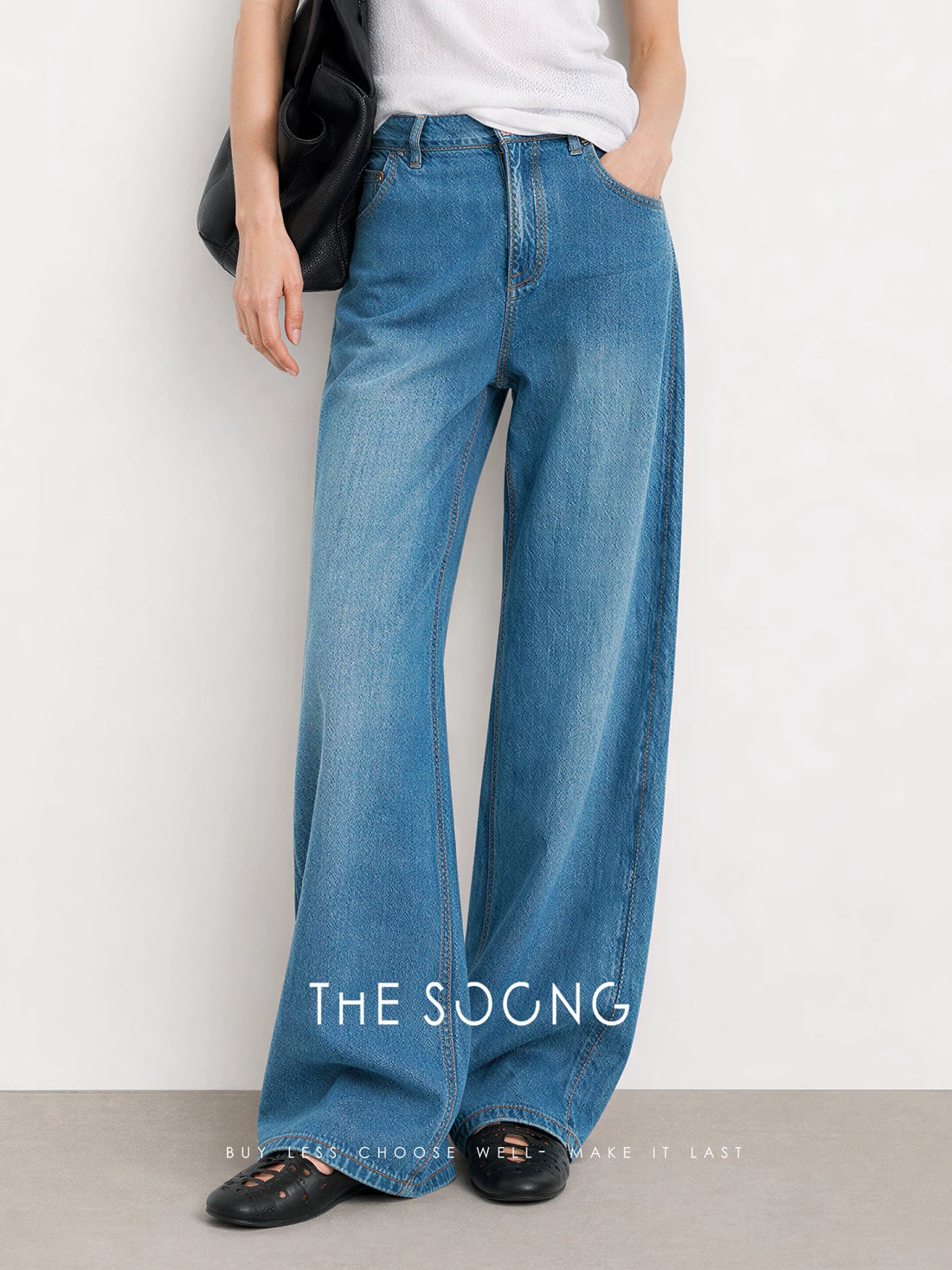 THESOONG/蓝调牛仔高弹马夹中腰牛仔裤6915/6976