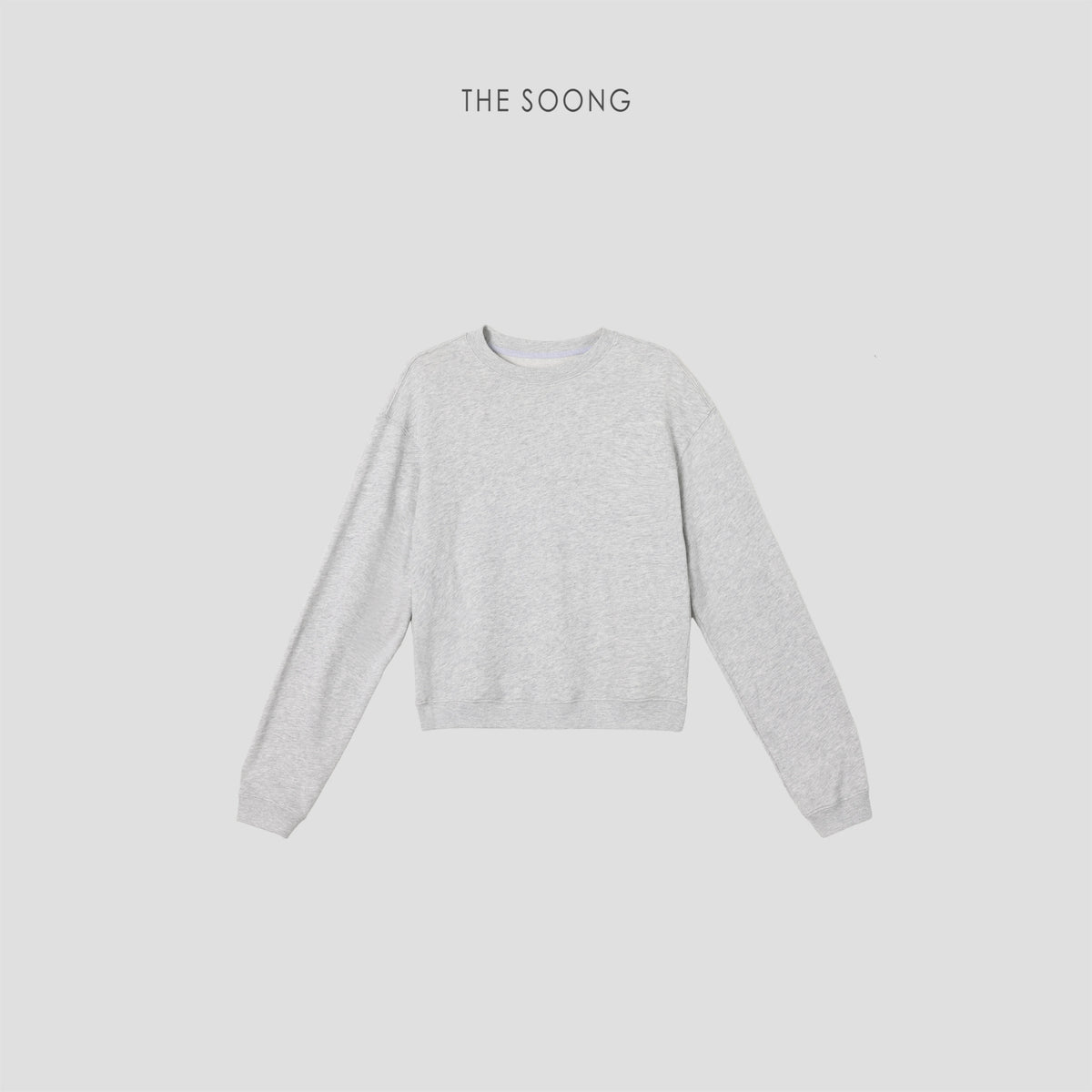 THESOONG/Pop Sweatshirt: 100% Cotton Ribbed Crewneck Loose Drop Shoulder Casual Sweatshirt 9179