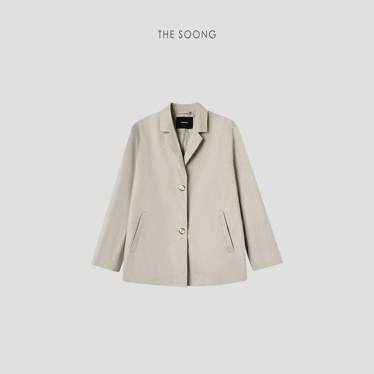 [Clearance 3] Japanese relaxed pleated structure, unpadded women’s cotton-like blazer 7470