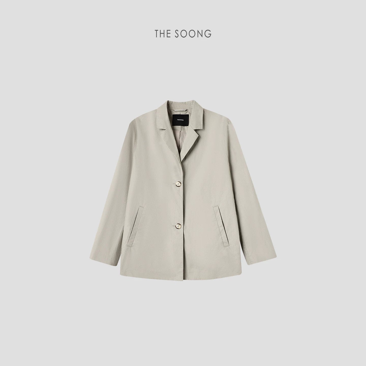 [Clearance 3] Japanese relaxed pleated structure, unpadded women’s cotton-like blazer 7470