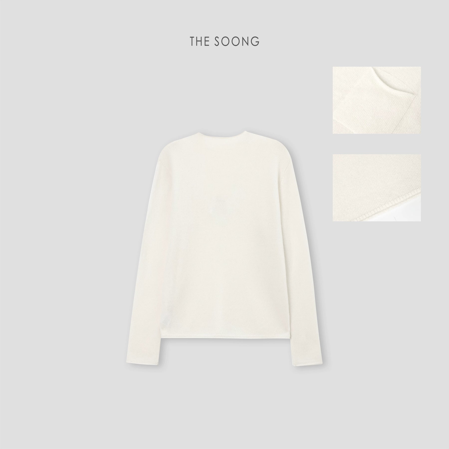 THESOONG/Ultra Fine 100% Pure Cashmere Ultra-Light Glutinous Feel Rolled Edge Women’s Crew Neck Sweater 7900