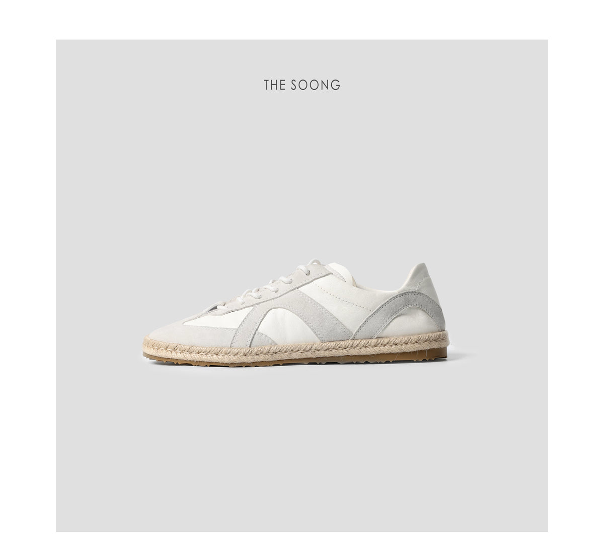 THESOONG/Irresistibly wearable niche design cow leather handmade rope flat white Derby shoes