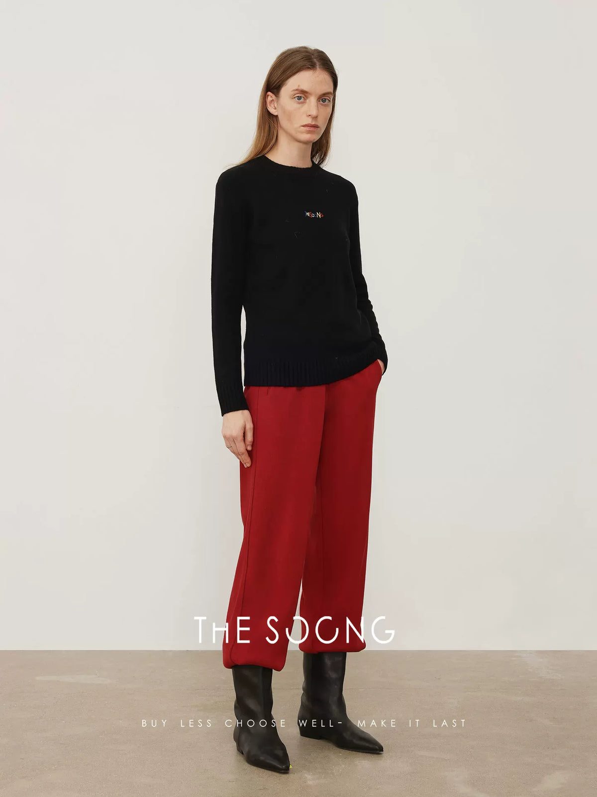 THESOONG/Warm Ocean Oats Fleece High Elastic Thickened Cocoon-Shaped Elastic Mid-Waist Casual Pants for Women 5950