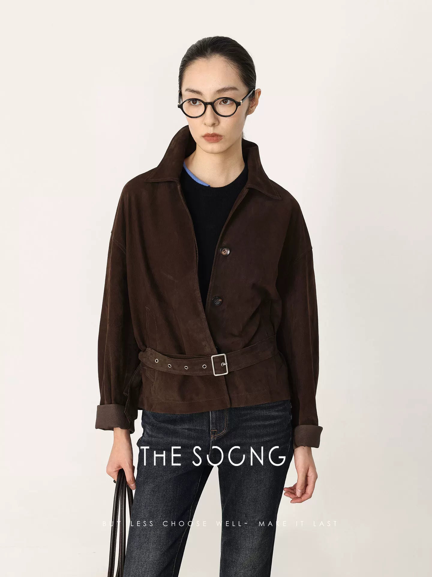 THESOONG/Spring New Arrival 100% Sheep Leather Genuine Leather Jacket Women's Slim Fit Coat HWPY8670