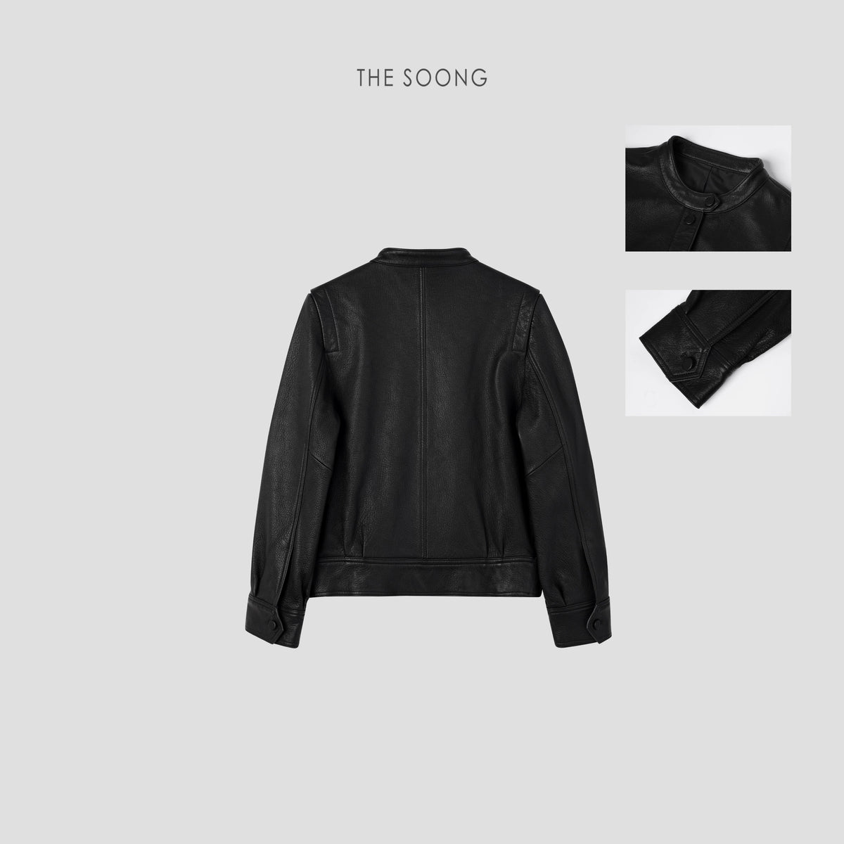 THESOONG/British Style Turkish Goat Leather Black Retro No-Pad Shoulder Fitted Regular Shoulder Leather Jacket