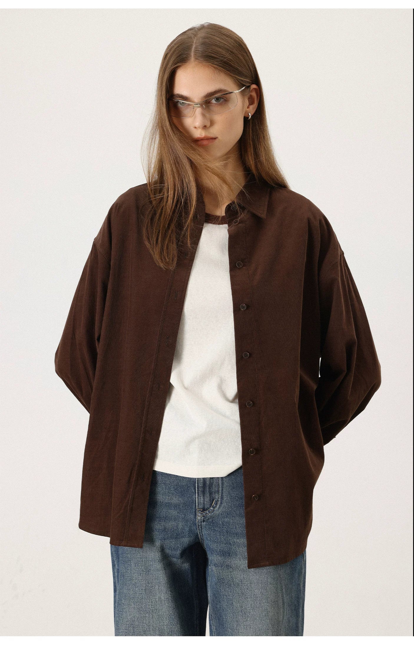 【Clearance 3】Intellectual and elegant 100% pure cotton skin-friendly soft relaxed polo collar shirt jacket for women 7535