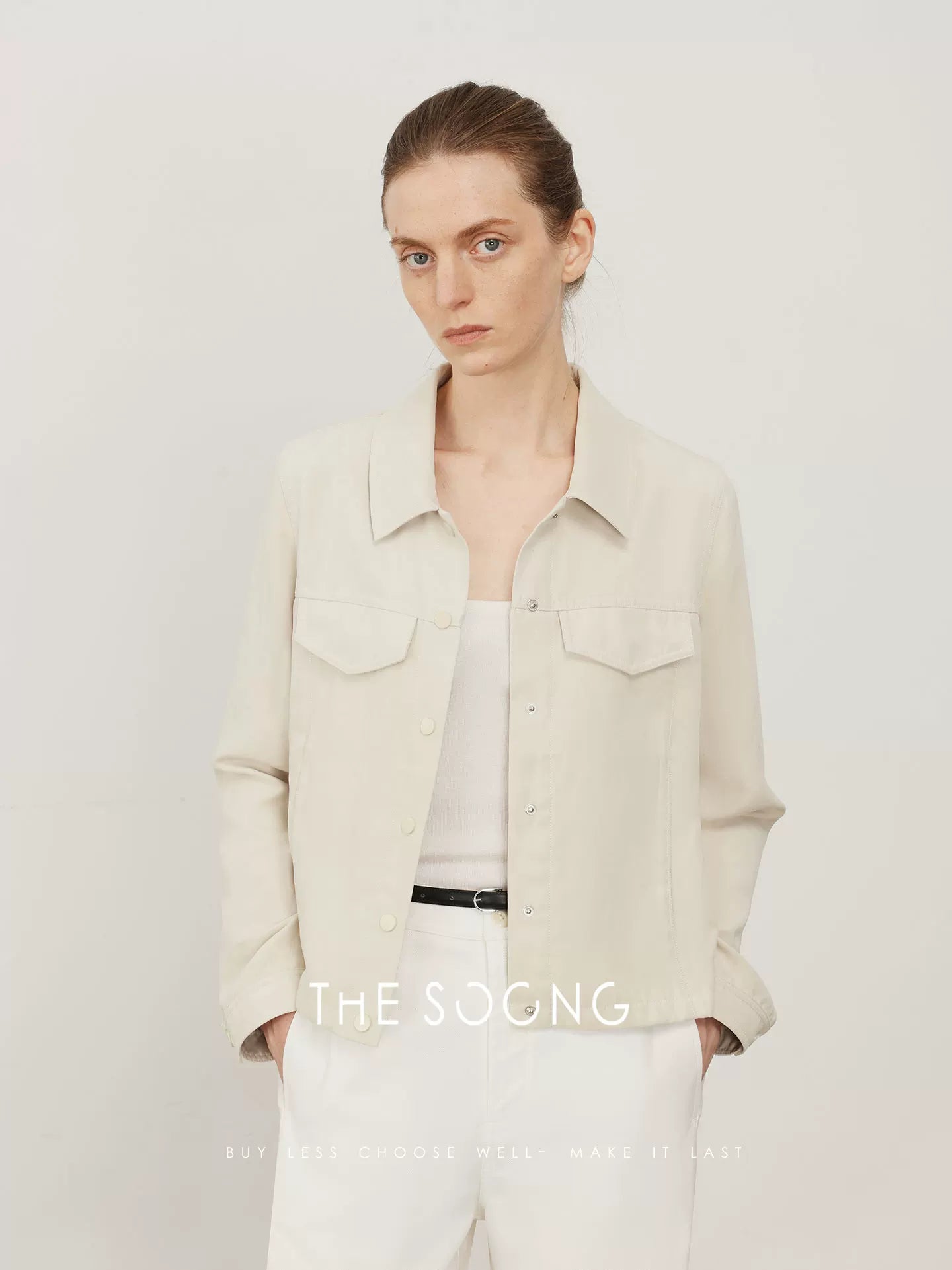 THESOONG/Spring New Turn-Down Collar Pocket Jacket Women Casual Versatile Short Top HBWT7493