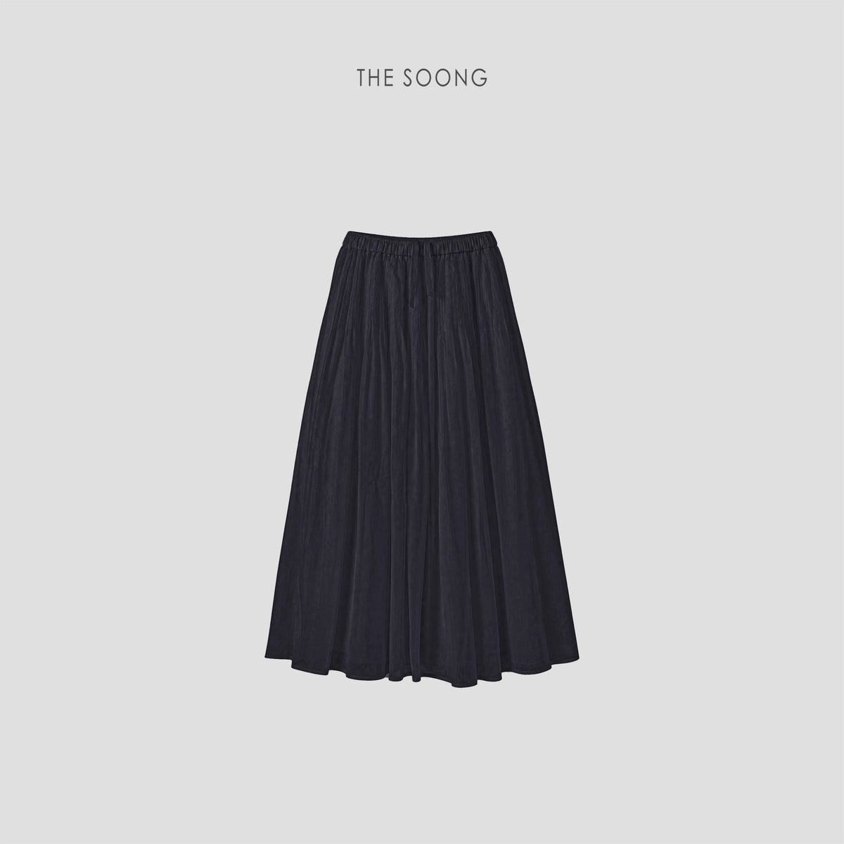 THESOONG/Light-feel texture natural soft ramie breathable high-density pleated slimming A-line skirt 9211
