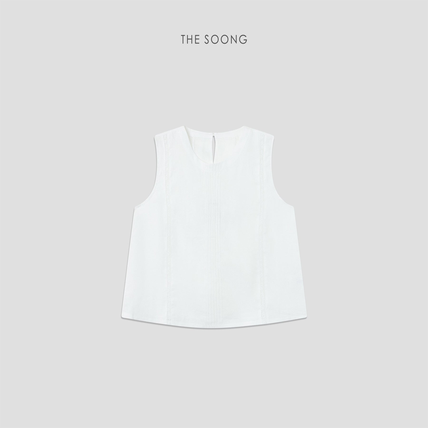 THESOONG / 100% linen sleeveless vest for women, summer round neck, loose and slimming workwear top HWBX9385