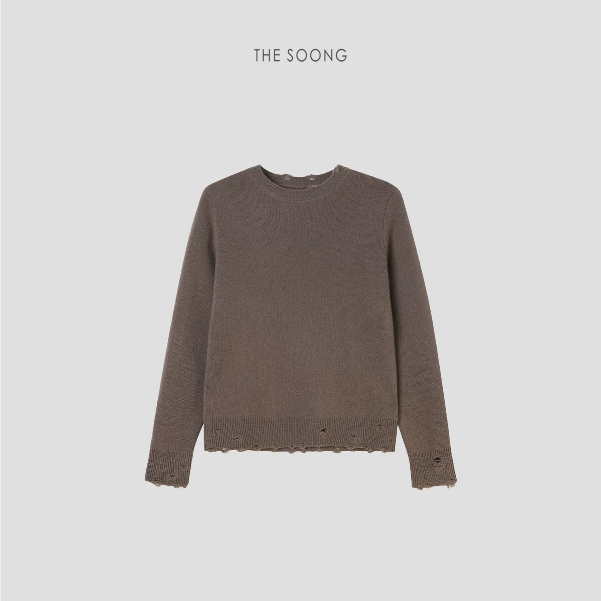 THESOONG / 350g 100% merino wool autumn-winter baseline wool sweater for women, casual round-neck sweater 7661