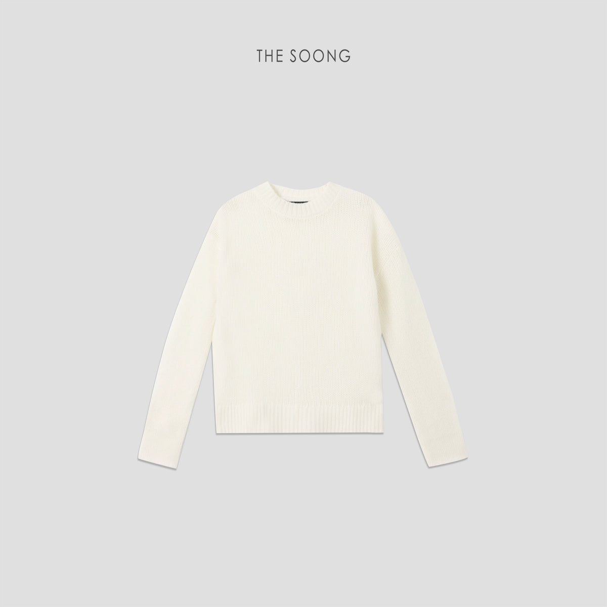 THESOONG/ Cloud cotton cream soft cotton-wool blend fluffy textured crewneck loose sweater 7905