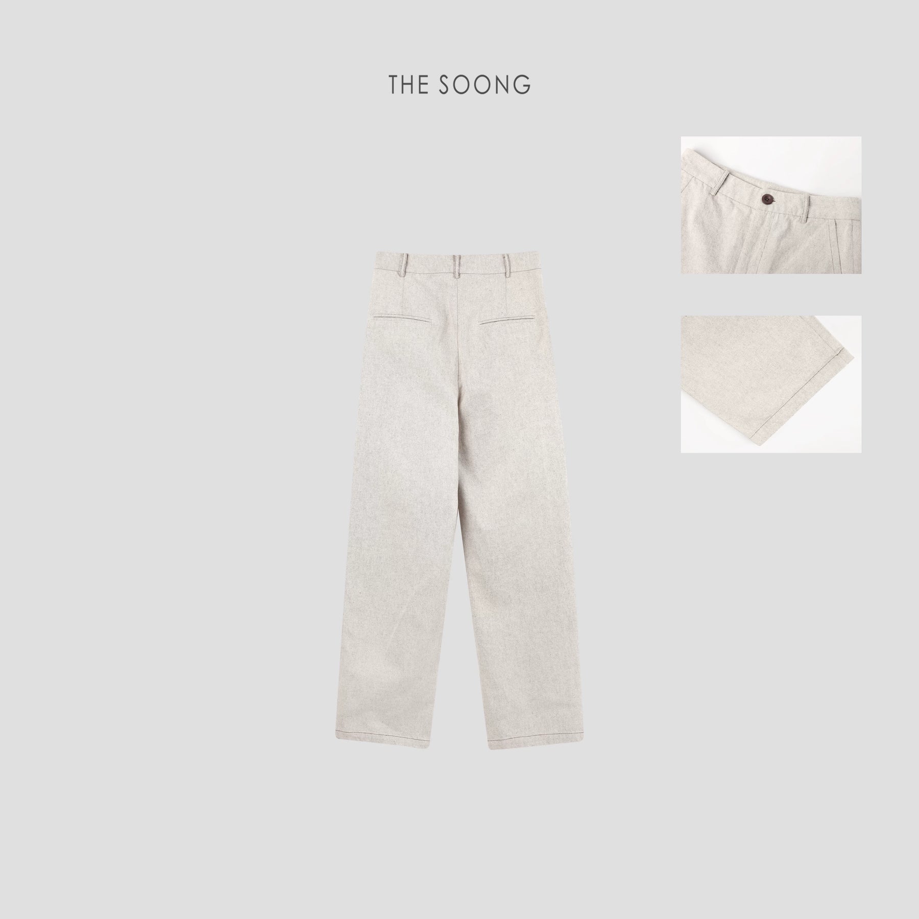 THESOONG/Zhipu Guizhen 100% Cotton Natural Natural Color Special Woven Natural Texture Mid-Rise Casual Pants 5854