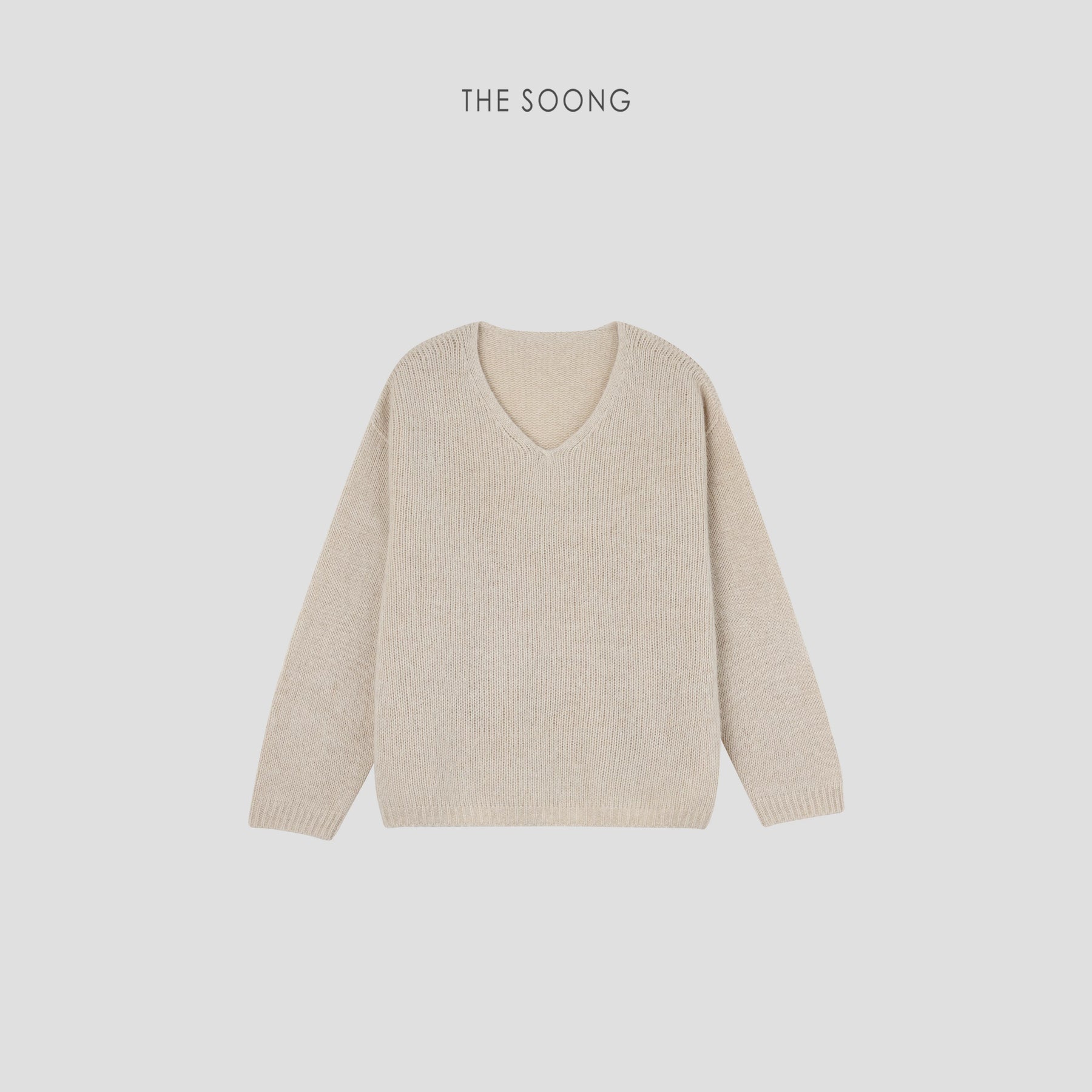 THESOONG/Selected Natural Yak Wool German Imported Seamless One-Piece Knitted Drop Shoulder Casual V-Neck Sweater for Women