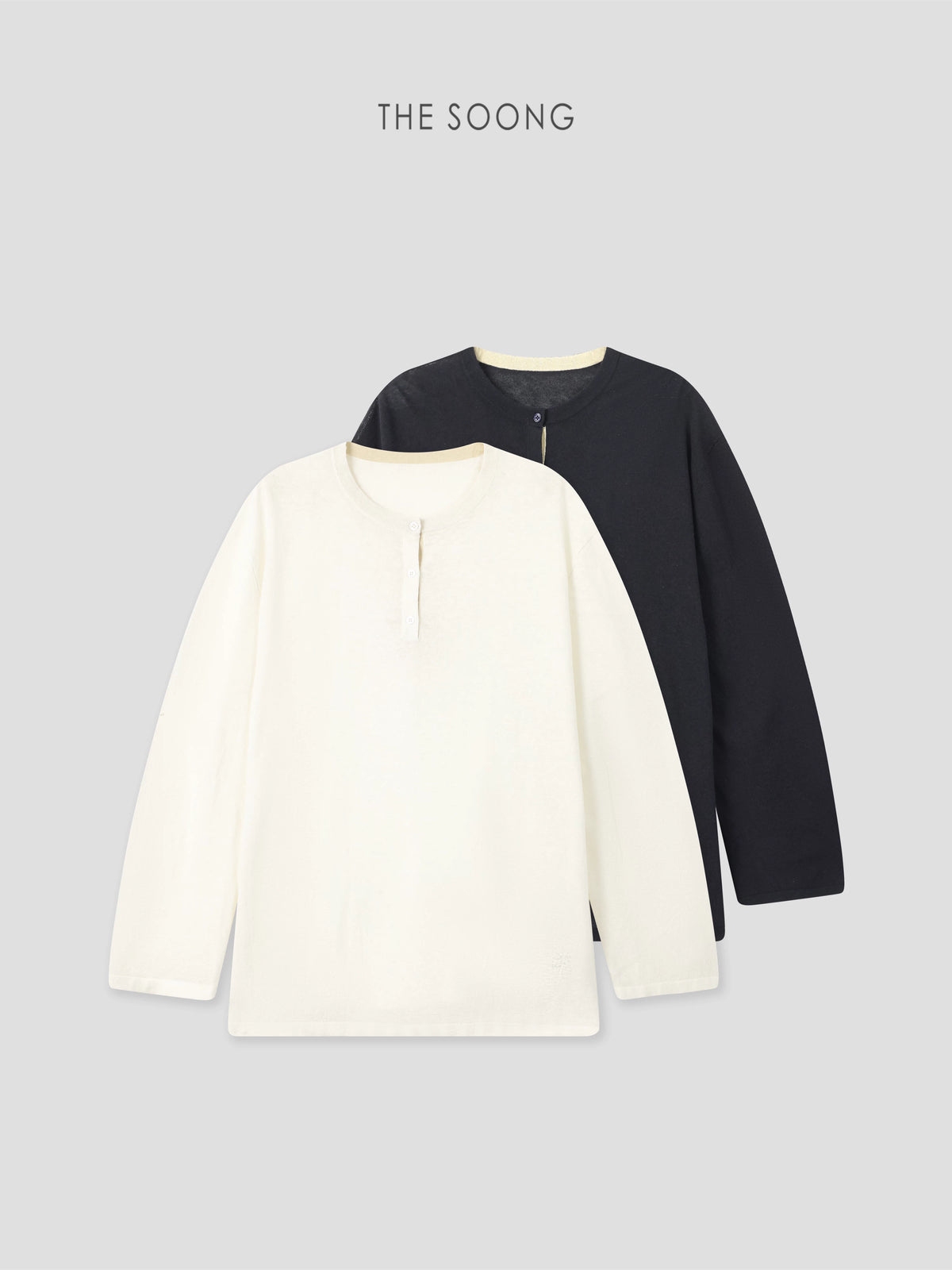 THESOONG/Craftsmanship: 16-Needle Fine Yarn Slow Knitting Henry Collar Spring/Summer Thin Top 8497