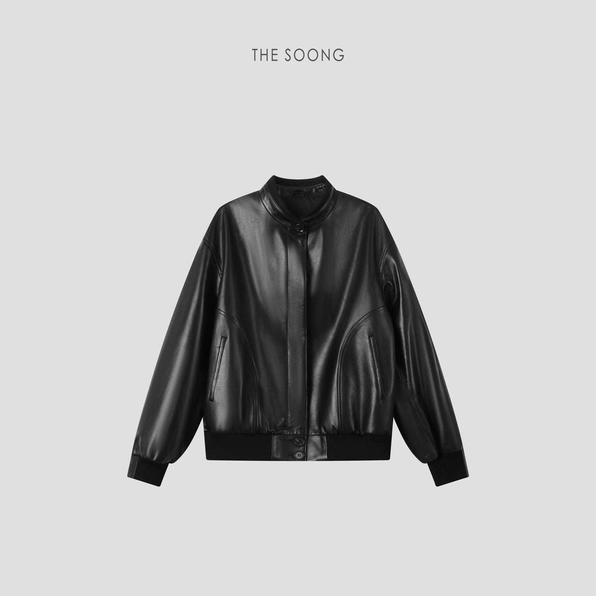 THESOONG/Flexible UK Imported High-Quality Sheepskin Crew Neck Jacket for Women HWPY8722