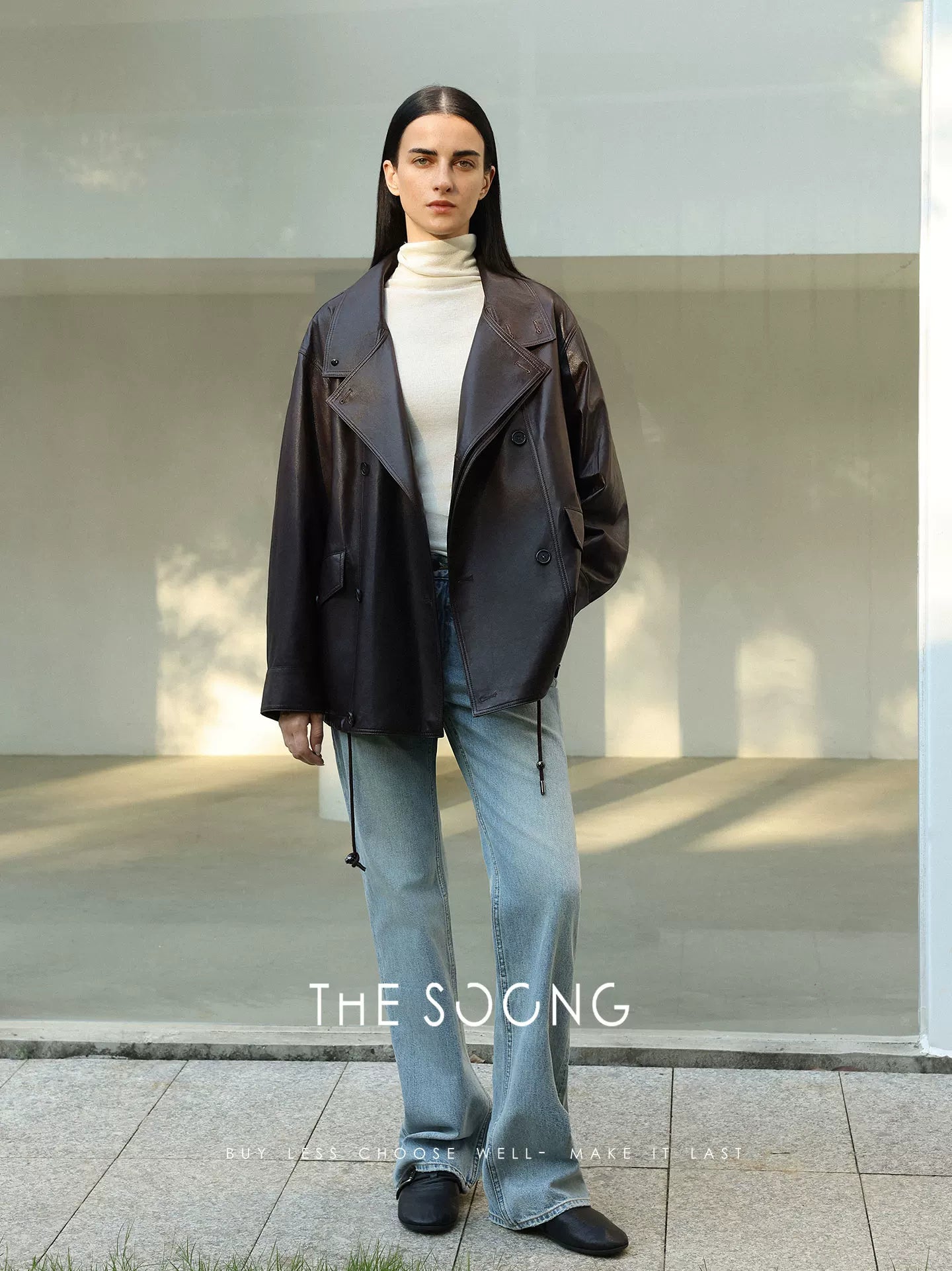THESOONG/Autumn/Winter New Spanish Imported Sheep Leather Genuine Leather Jacket for Women 7795