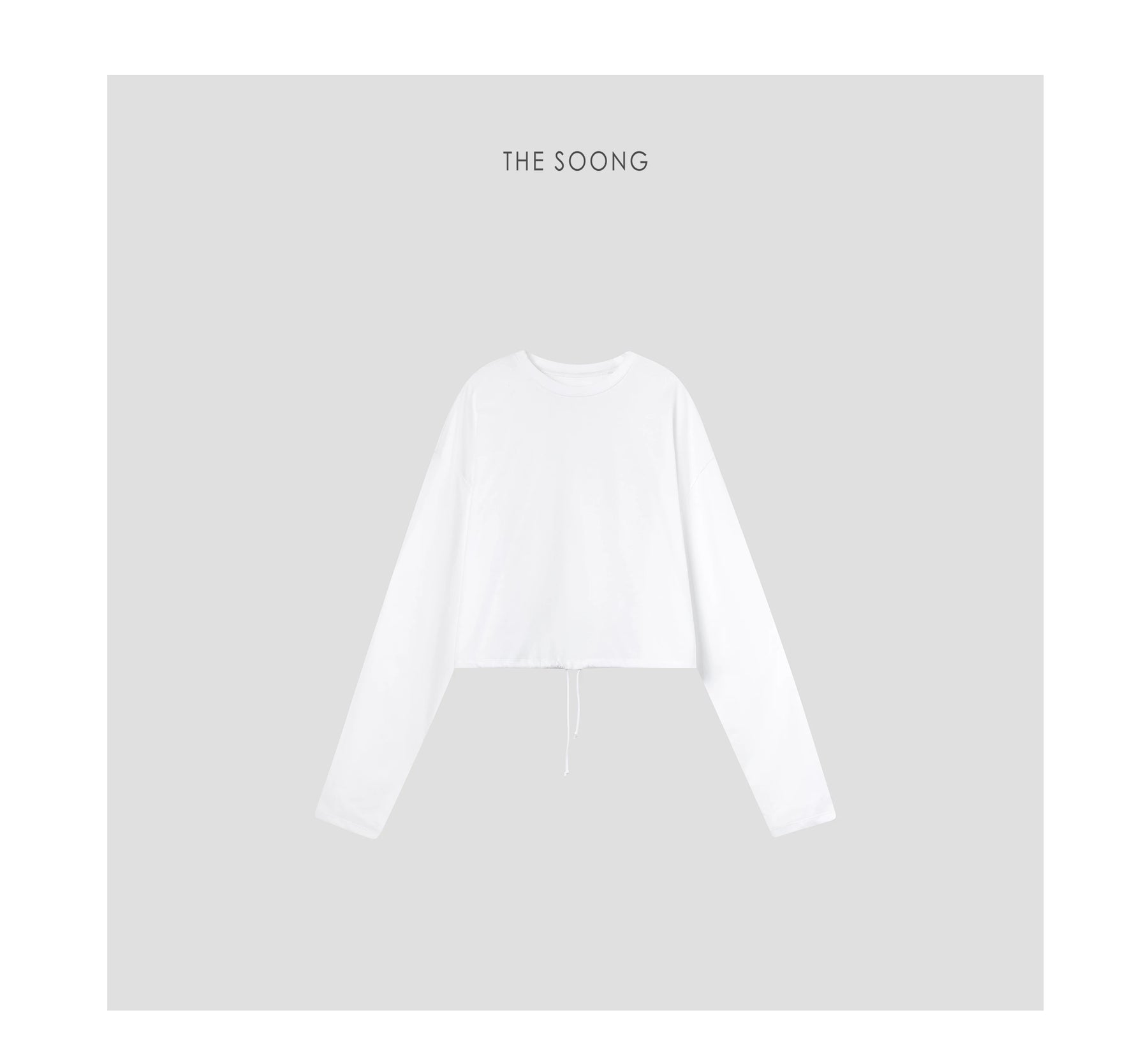 THESOONG/Sculptural Aesthetics Minimalist High-Density Pure Cotton Air-Layer Weave Tailored Drawstring Women's T-Shirt 6851