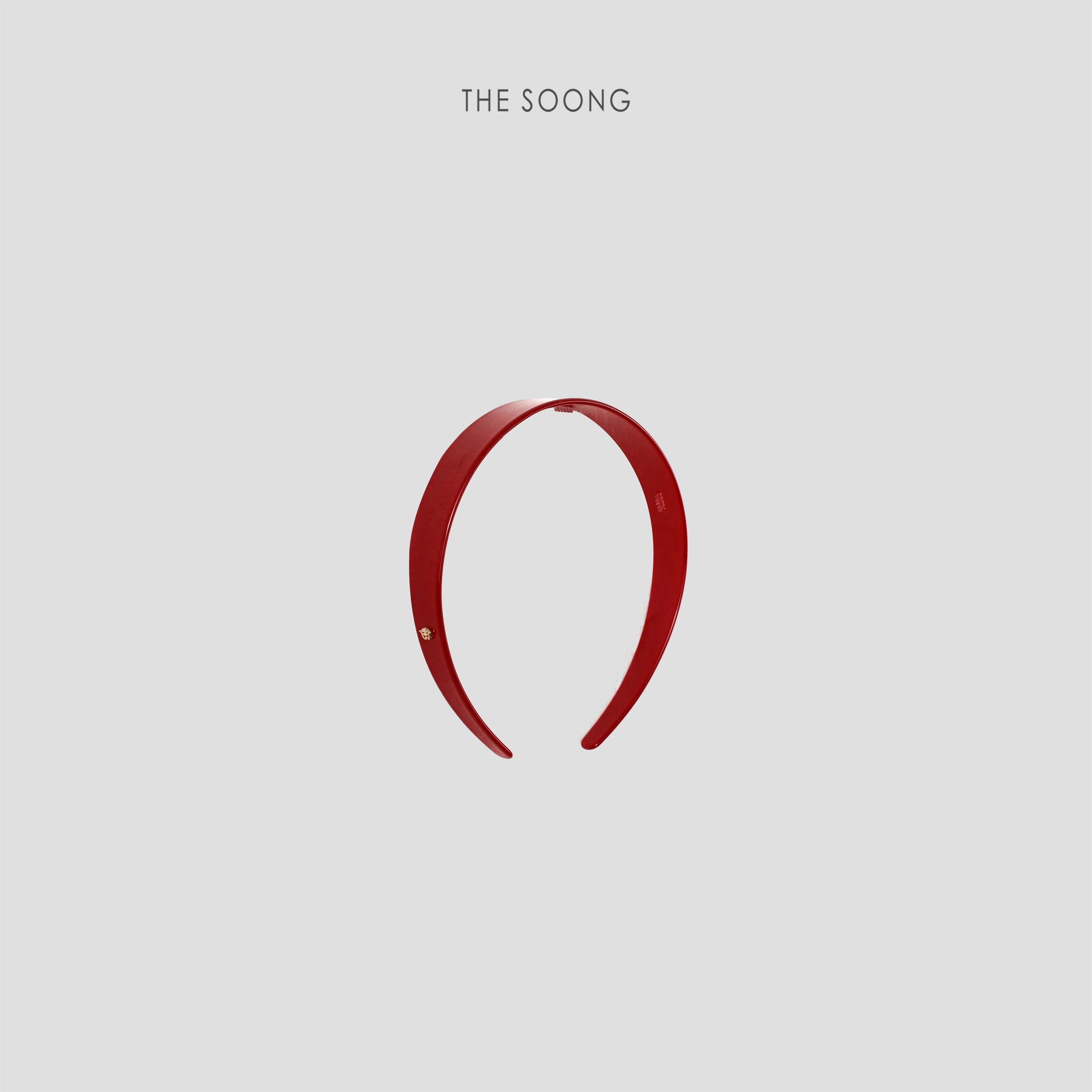 THESOONG/Non-Constricting Headband, Acetate Material, Glossy Wide Color-Block with Metal Logo 9442