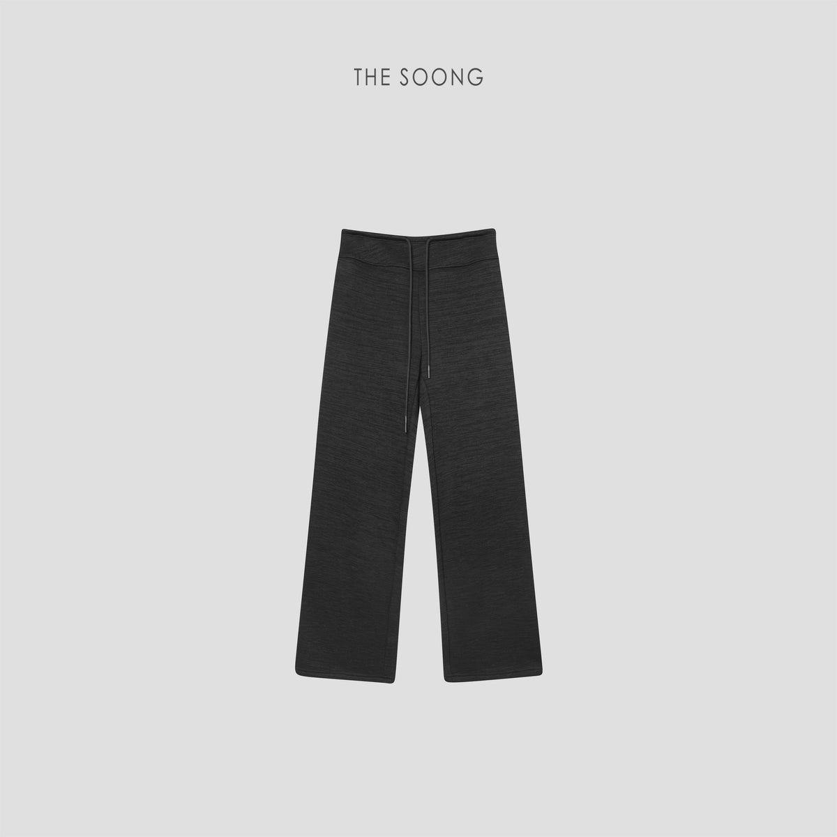 THESOONG / Warm Fleece Pants Thickened Fleece Warm Drawstring Black Slim High-waist Elastic Casual Pants 7868