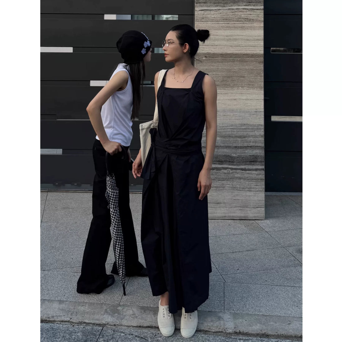 THESOONG / Natural Elegance Pure Cotton Cool Breathable Waist-cinching Sleeveless Vest Dress 4805