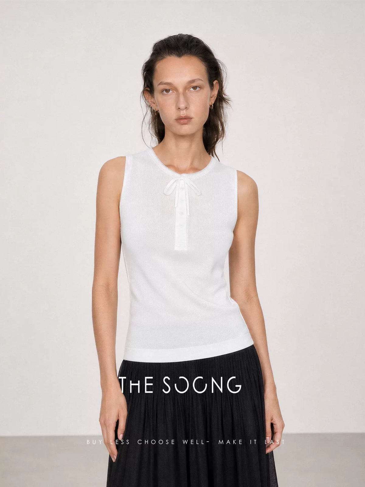 THESOONG/Imported 100% Pima Cotton Lace Collar Design Vest for Women 9214