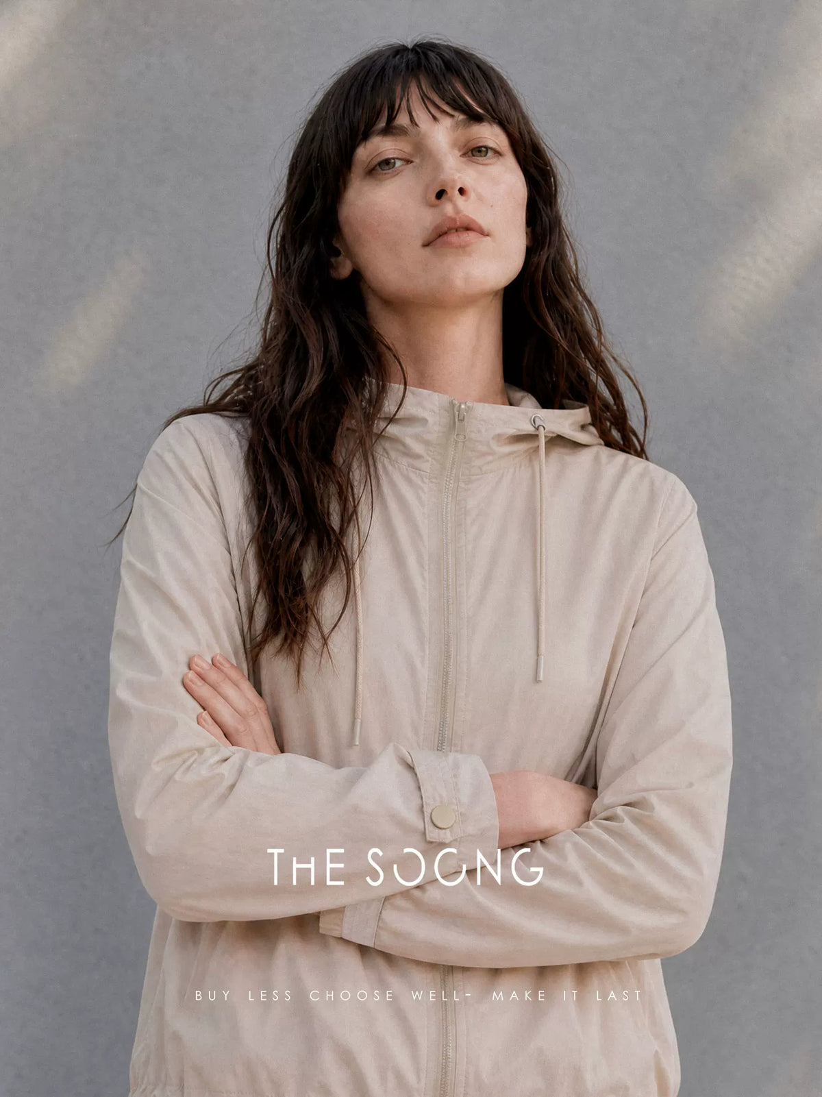 THESOONG/Light as Nothing Loose Drop Shoulder Adjustable Hem Hooded Sun Protection Set 8555/8556