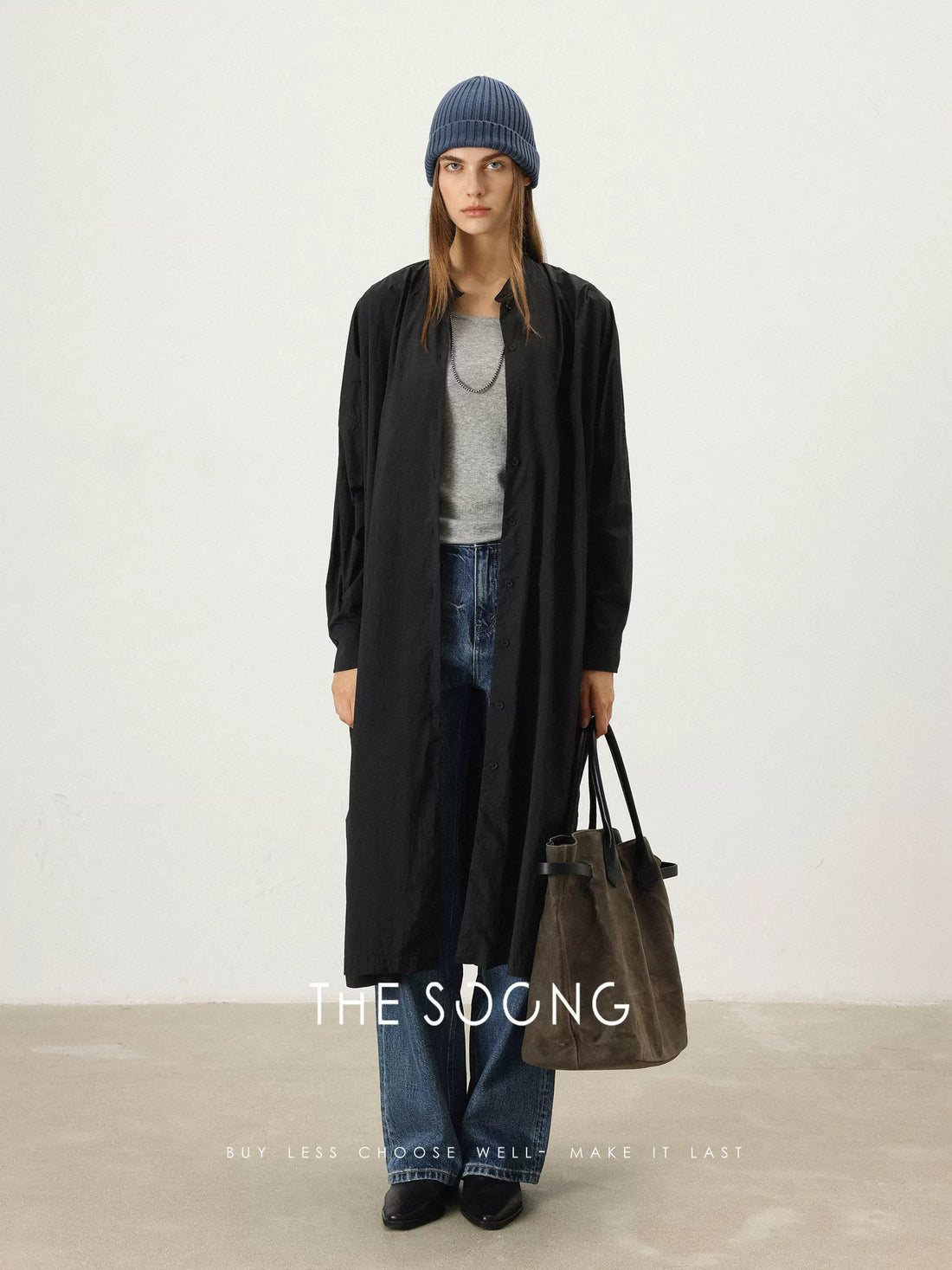 THESOONG/Zhang Chi You Du Classic relaxed line stand collar long trench coat for women 7422