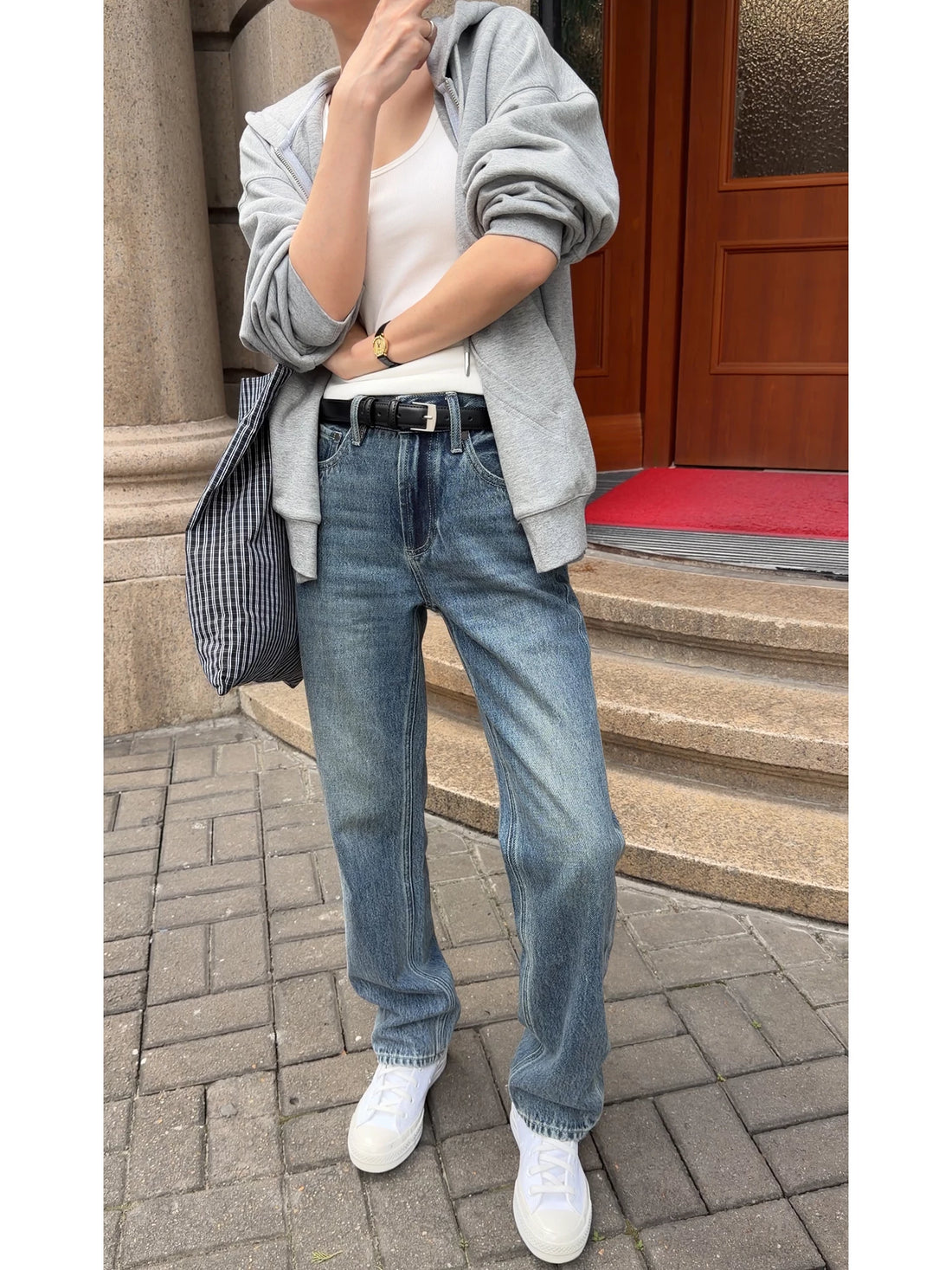 THESOONG/Stone Mill 2.0 100% Cotton Serlo Spun Fiber 13oz Vintage Washed Straight Jeans 9099